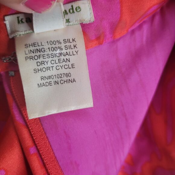 Kate Spade New York size 2 dress embellished sequin pink zip silk studs FLAW - Picture 12 of 16